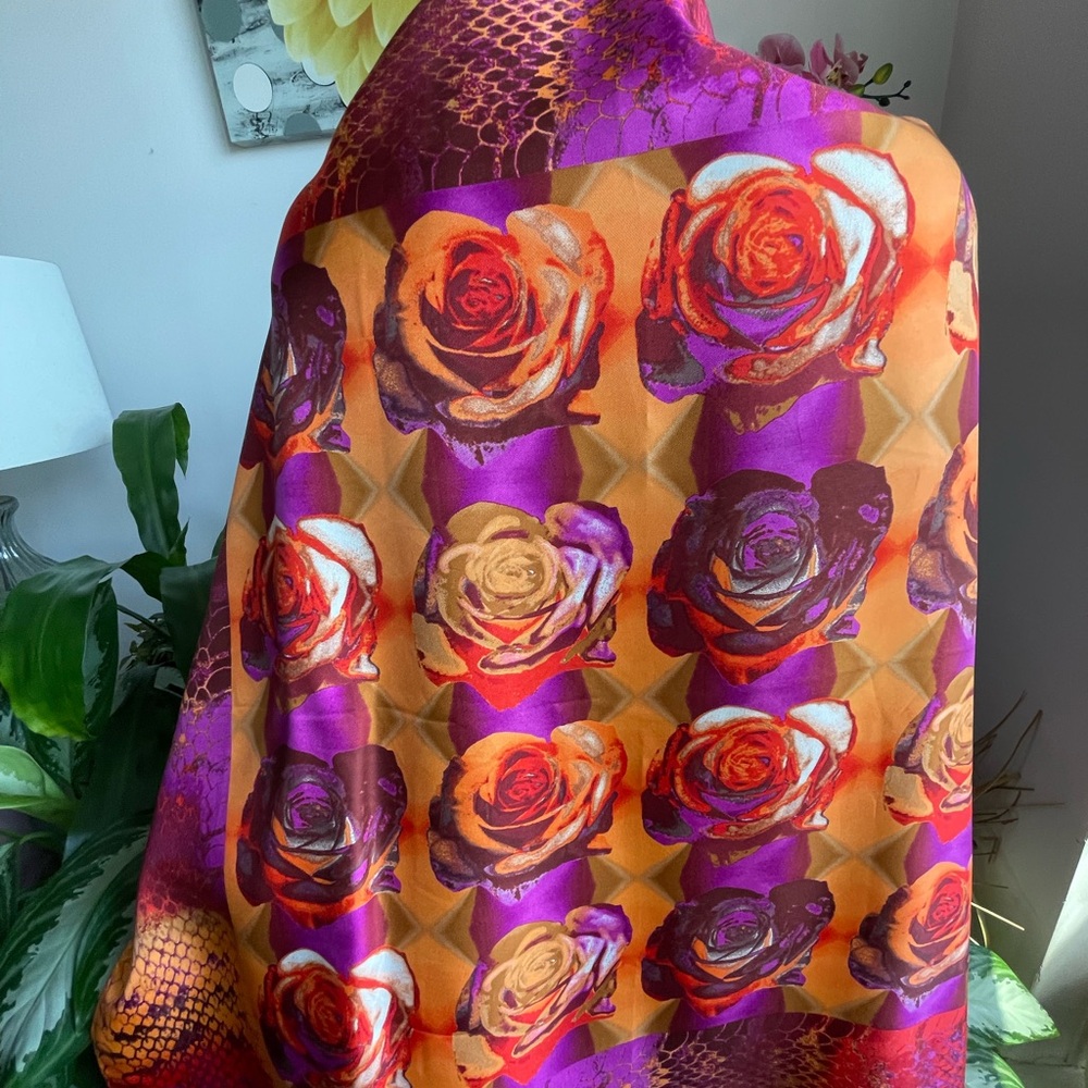 Gucci Psychedelic Rose Python Silk Scarf. - image 1